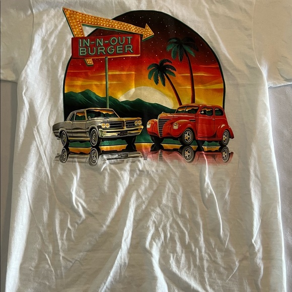 S In N Out Burger Texas Unisex Women Men's White T-Shirt Short Sleeve Top Summer - Picture 3 of 6